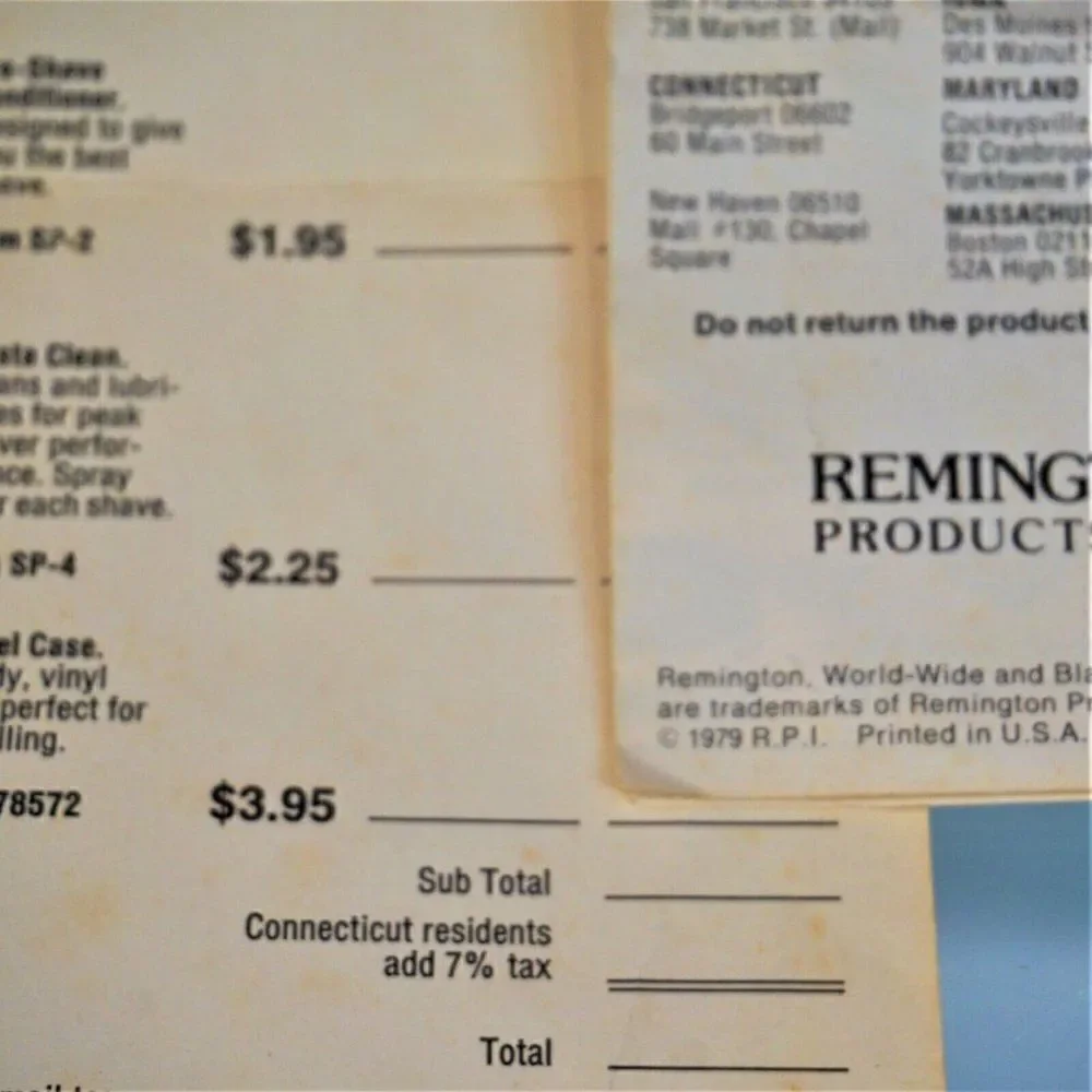 REMINGTON Use and Care Manual Only Triple Head Electric Shaver 1979